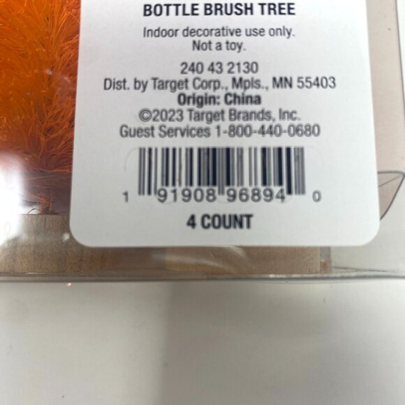 Target 4 Pk Orange Bottle Brush Tree Halloween Decorative Hyde & EEK! Boutique - Picture 4 of 7